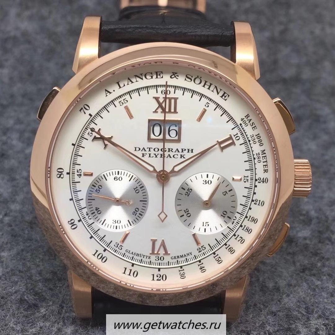 Replica A. Lange & Sohne Datograph Flyback BMF Rose Gold White Dial Lemania