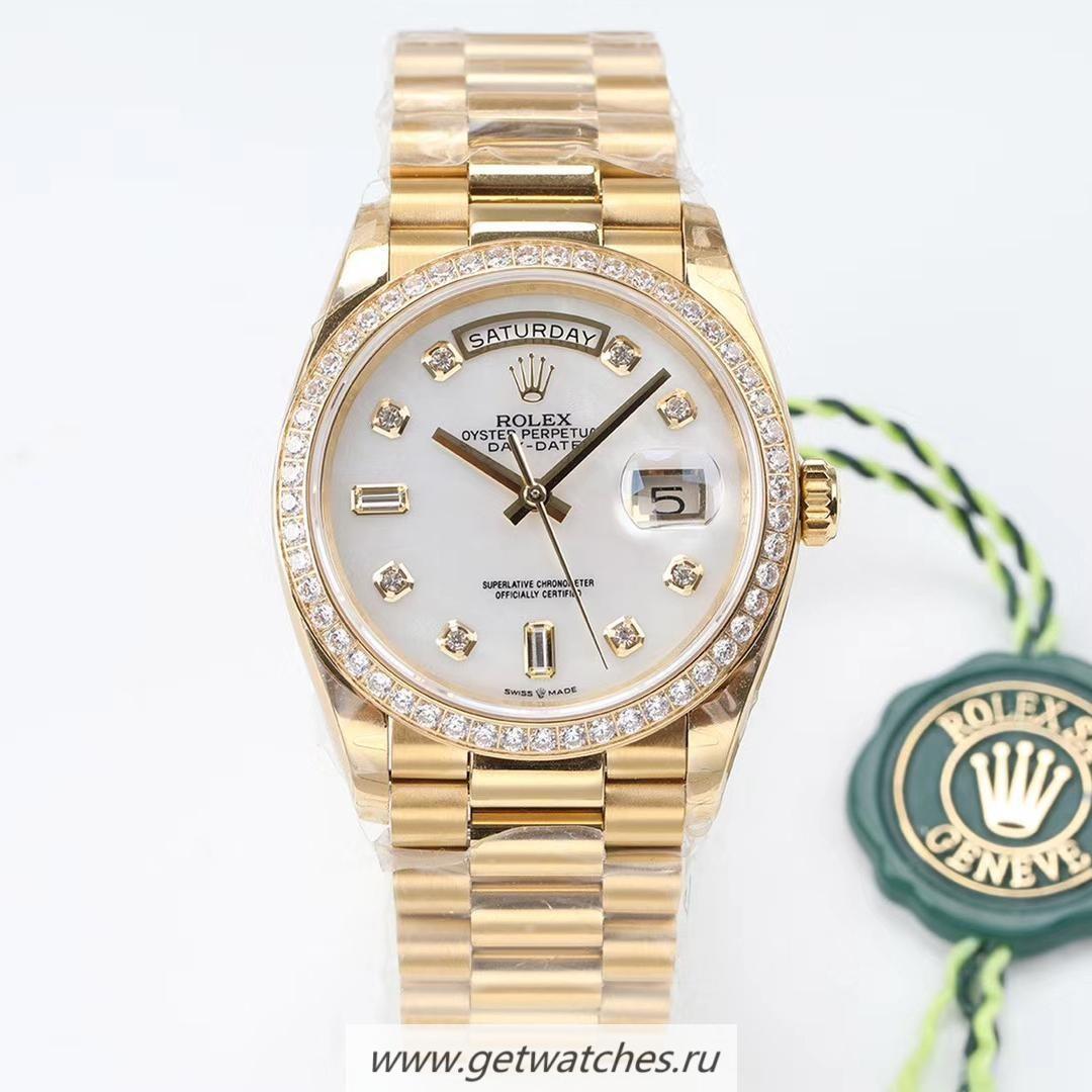 High Quality R01ex Day-Date 36 128238 EWF Yellow Gold White Dial 3255