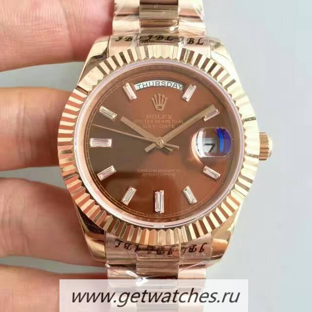 NEW Replica R01ex Day-Date 40 228235 40mm KWF Rose Gold Chocolate Dial 3255