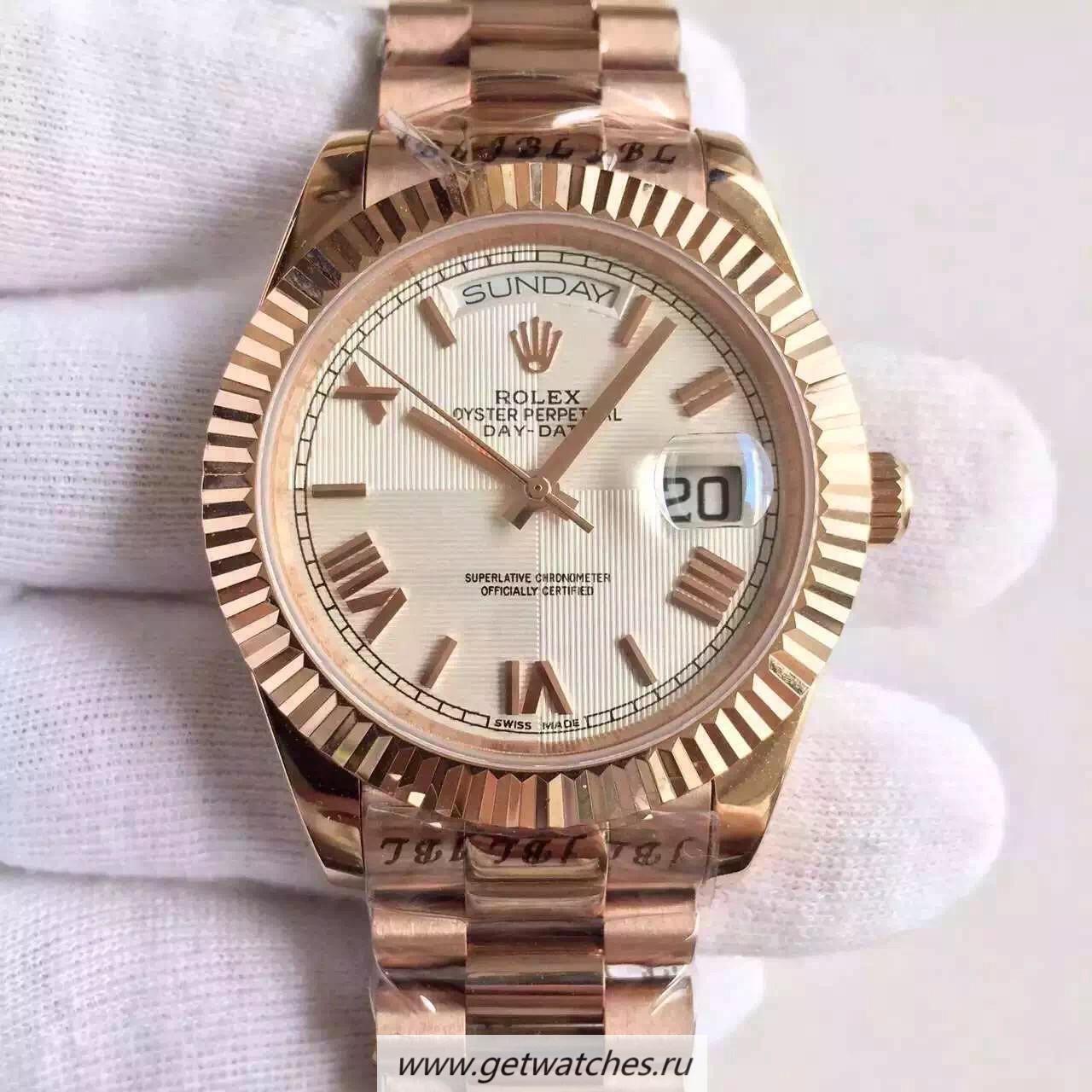 NEW Replica R01ex Day-Date 40 228235 40mm KWF Rose Gold Silver Quadrant Dial 3255