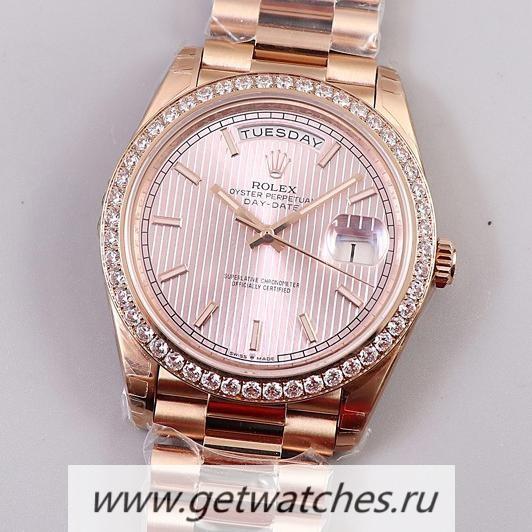 Replica R01ex Day-Date 40 228345 RBR EWF Rose Gold Pink Dial 3255
