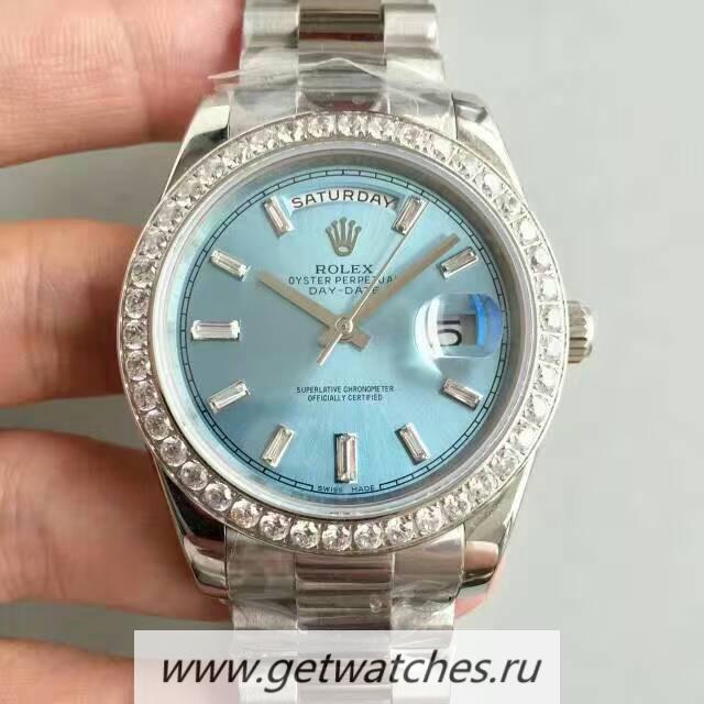 Best Price R01ex Day-Date 40 228396 TBR 40mm KWF SS & D1am0nds Blue Dial 3255