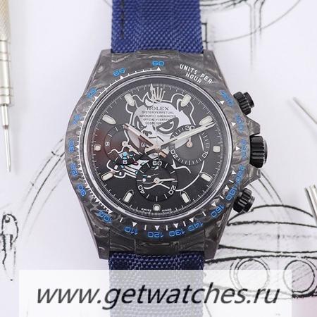 Best Price R01ex Daytona CronusArt X WWF Forged Carbon Black Dial Blue Strap 7750