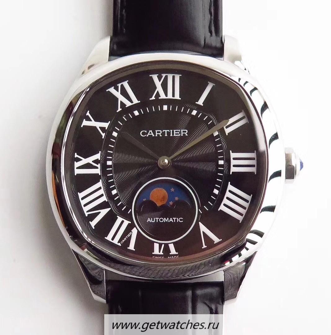 Replica Ca*t1er Drive Moonphase WSNM0008 Noob Factory SS Black Dial 1904-LU MC