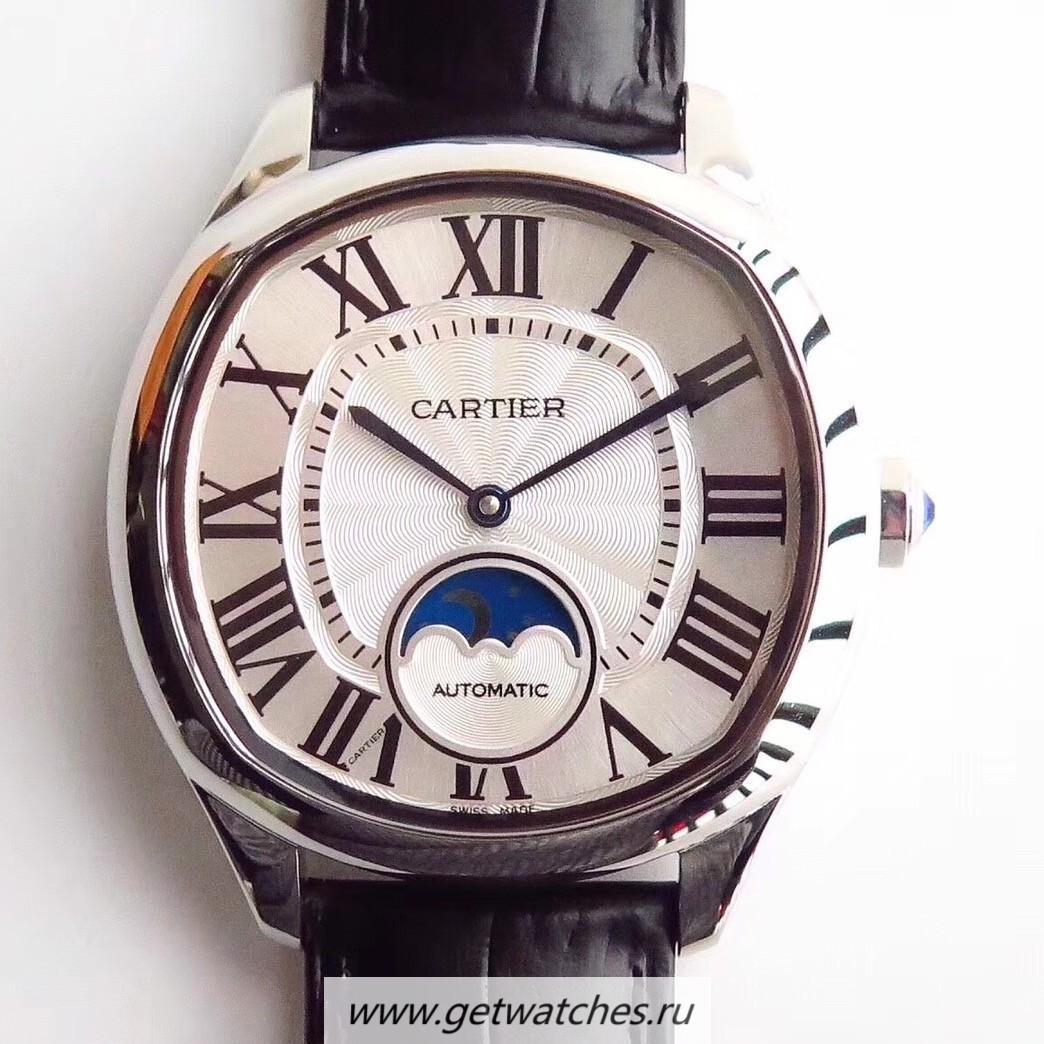 Fake Ca*t1er Drive Moonphase WSNM0008 Noob Factory SS Silver Dial 1904-LU MC
