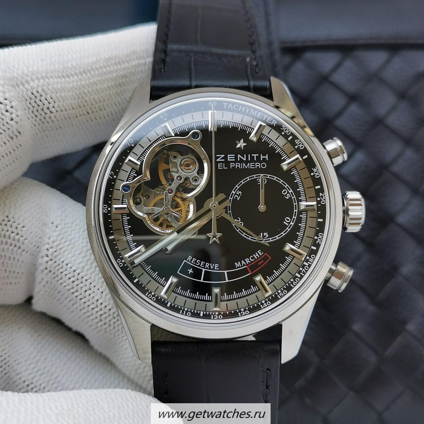 Best Price Zenith El Primero AXF SS Black Dial Lemania