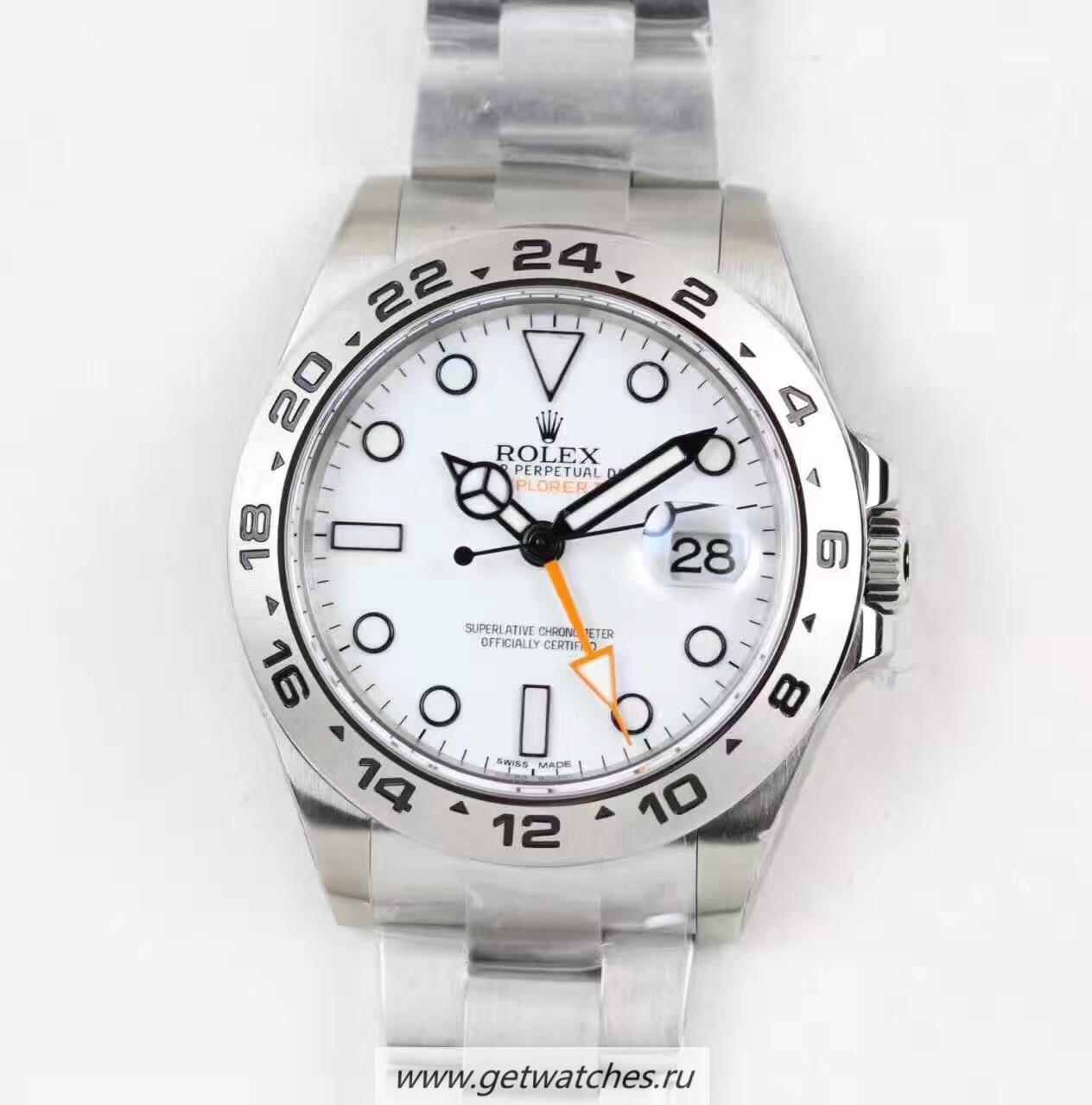 Replica R01ex Explorer II 216570 Noob Factory V8 SS White Dial 3187