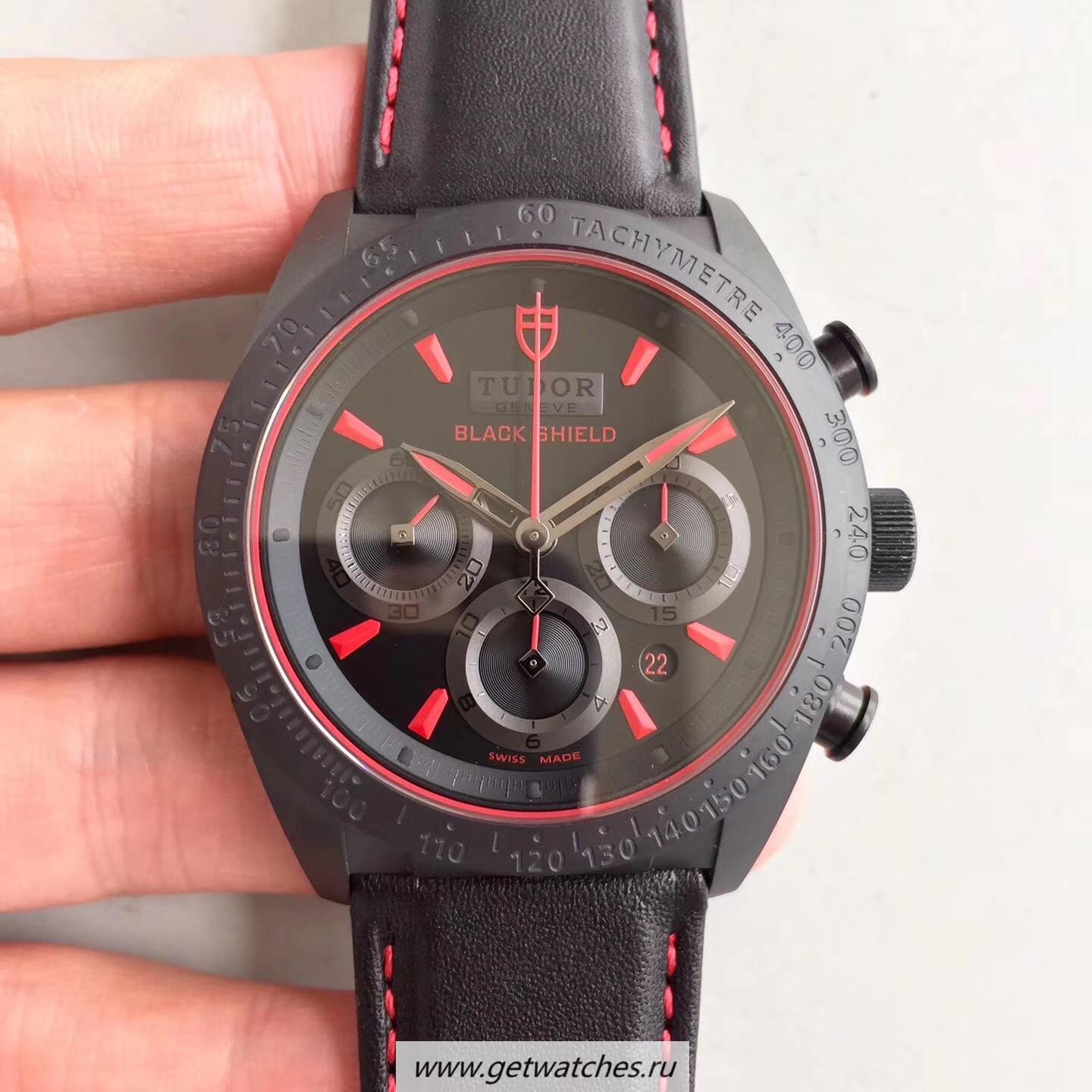 Fake Tudor Fastrider Black Shield 42000CR ZF PVD Black Dial 7753