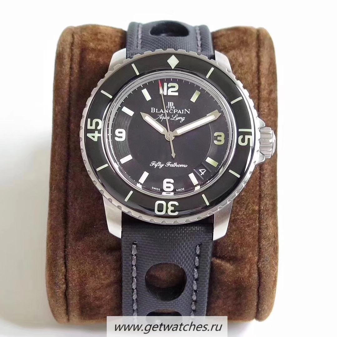 Shop Blancpain Fifty Fathoms Aqua Lung 5015C-1130-52B ZF SS Black Dial 1315
