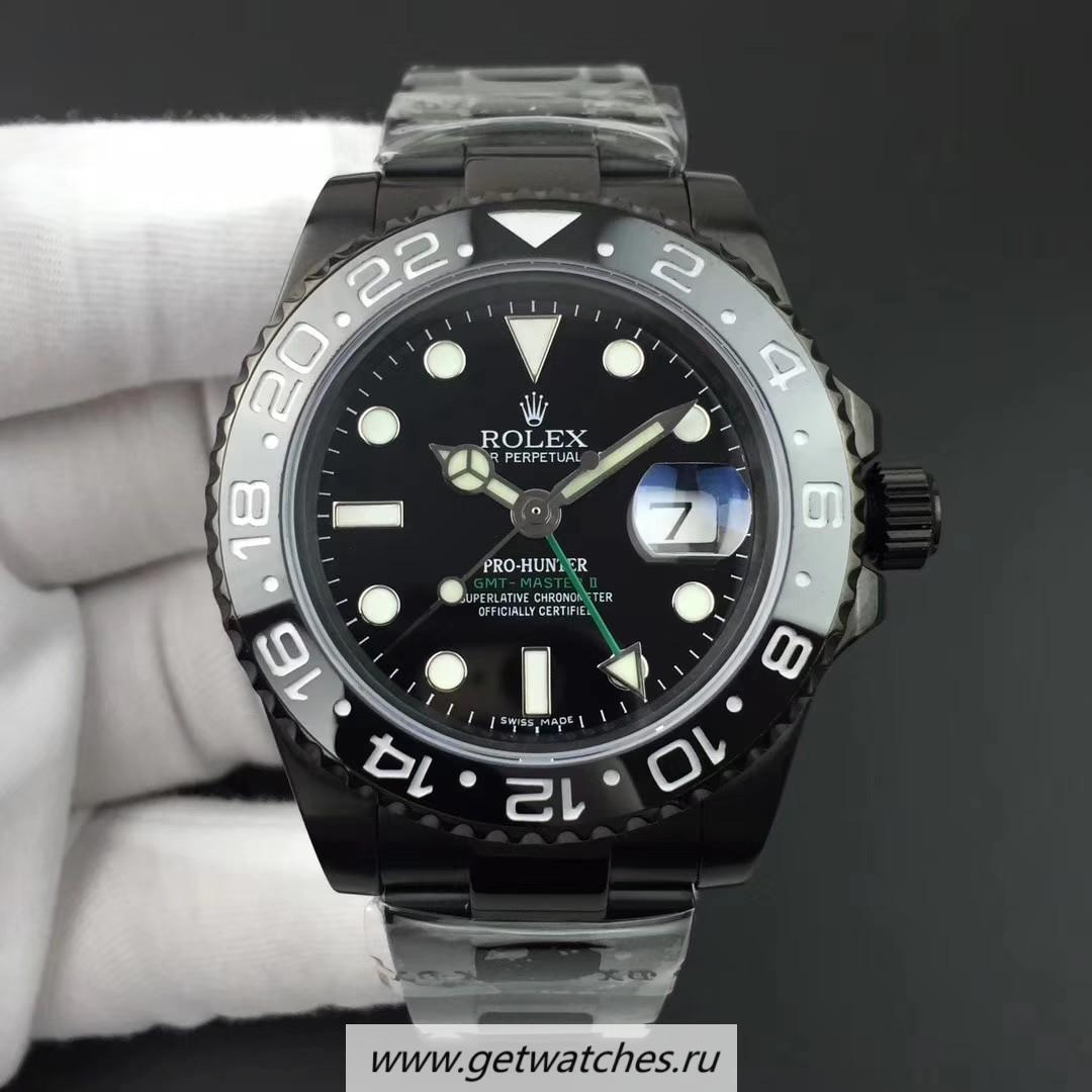 Perfect Replica R01ex GMT-Master II Pro Hunter 116713 LN BPF PVD Black Dial 3186