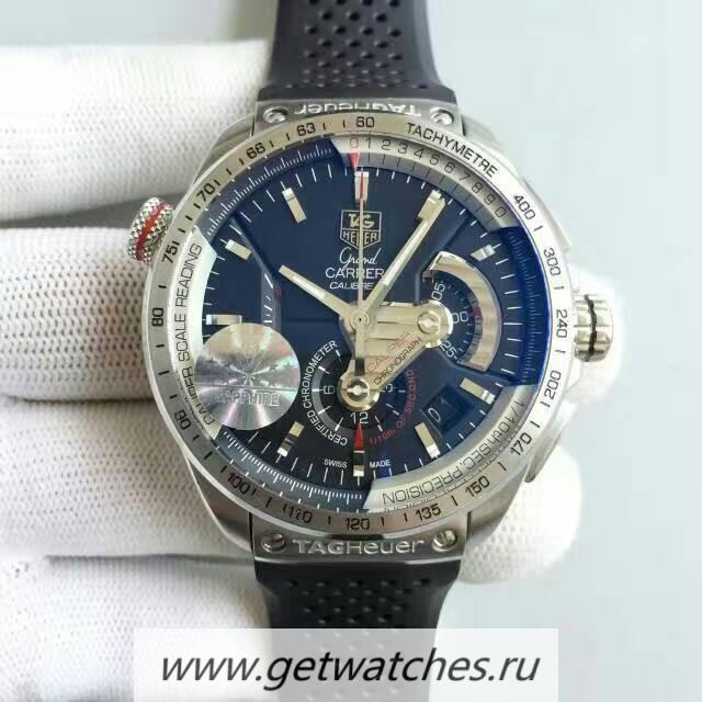 Shop Tag Heuer Grand Carrera Calibre 36 RS Chrono CAV5115.FT6019 V6F SS Black Dial 7750