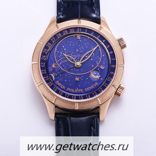 NEW Replica Pat*k Phi1i*pe Grand Complications Sky Moon Celestial 6102P Noob Factory Rose Gold Blue Dial 240 LU CL C