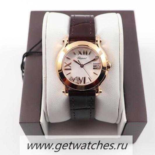 Perfect Replica Chopard Happy Sport 278509 30mm Ladies ZF Rose Gold MOP Dial ETA 955.112