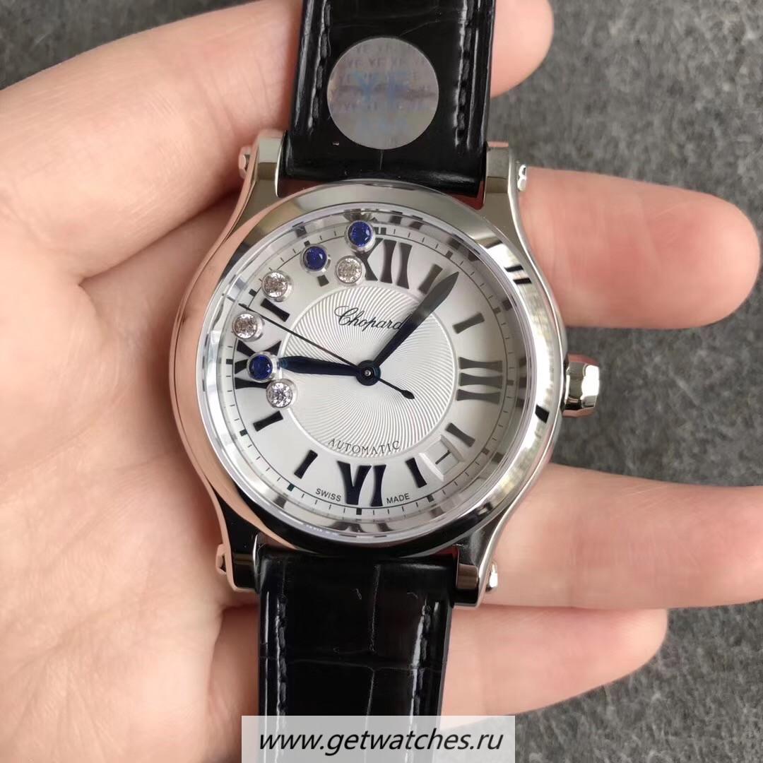 Shop Chopard Happy Sport 36mm Automatic 278559 YF V2 SS White & D1am0nd Dial 2892
