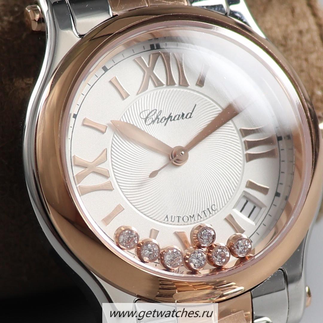 Replica Chopard Happy Sport 36mm Automatic Ladies YF Rose Gold & SS White Dial 2892