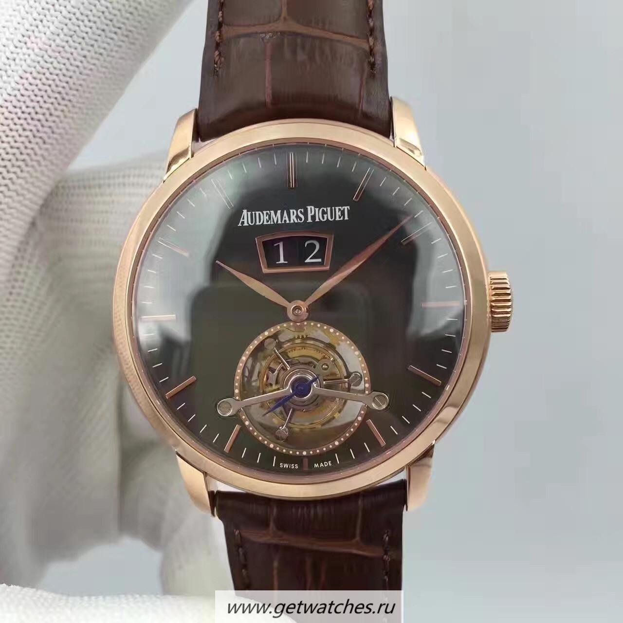 High Quality Audemars P1g*et Jules Audemars Tourbillon Grande Date 26559 TF Rose Gold Black Dial AP Caliber 2909