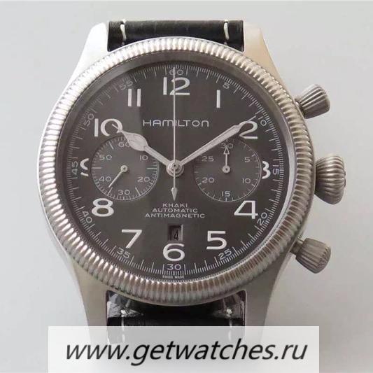 Perfect Replica Hamilton Khaki Pilot Pioneer SS Black Dial 7750