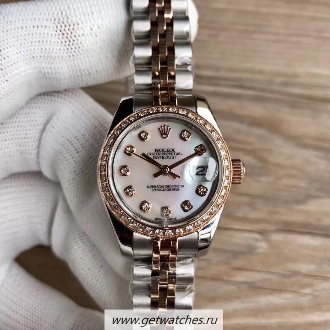 Copy R01ex Ladies Datejust 28 279381 RBR 28mm WF SS & Rose Gold Mother Of Pearl Dial 2671