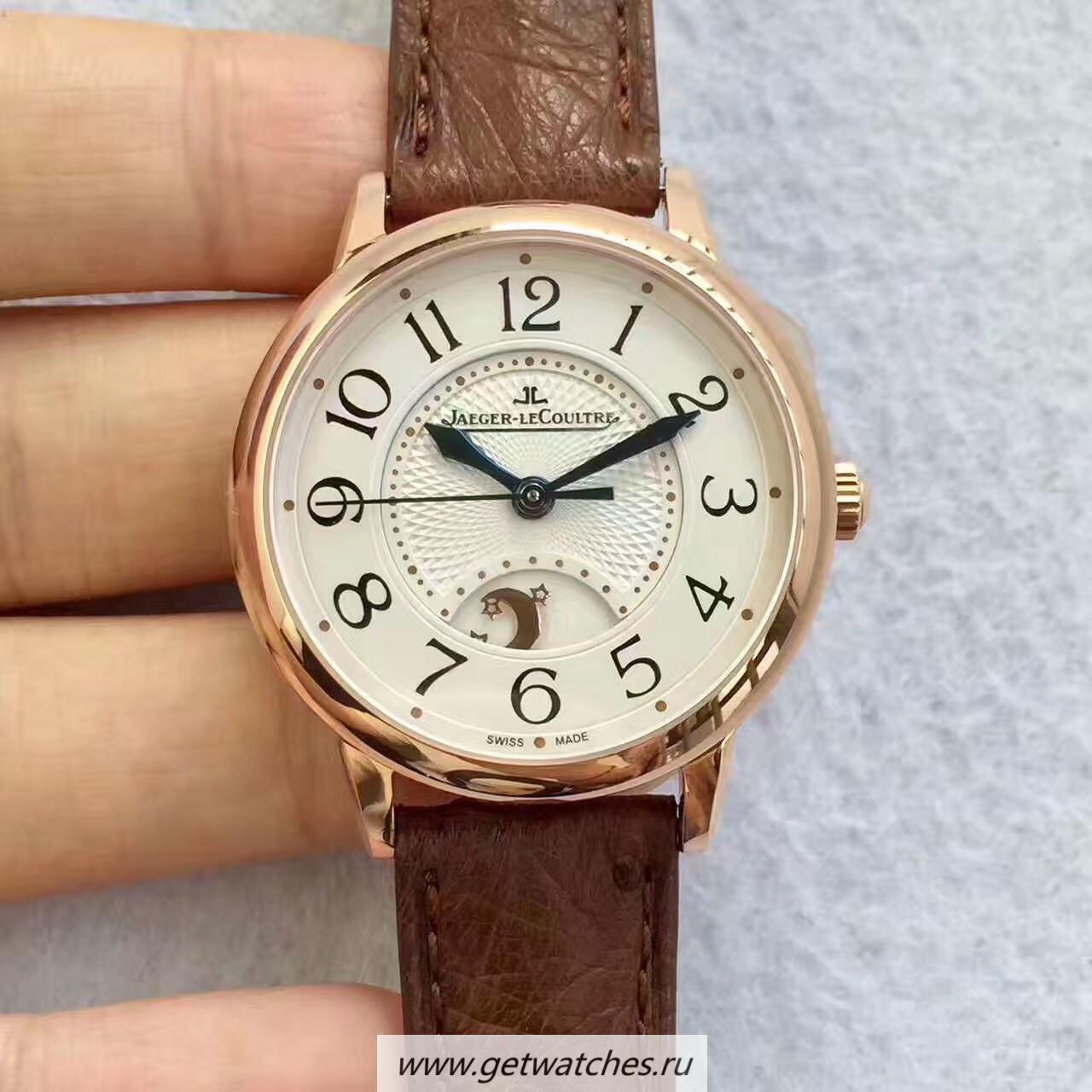 Fake Jaeger-LeCoultre Ladies Rendez-Vous Night & Day Medium 3442420 Noob Factory Rose Gold White Dial 898A/1