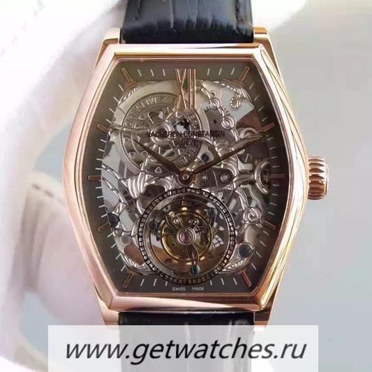 Best Price Vacheron C0nstan1n Malte Tourbillon Rose Gold Skeleton & Black Dial Tourbillon