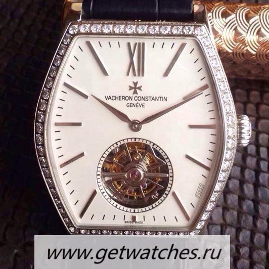 NEW Replica Vacheron C0nstan1n Malte Tourbillon SS & D1am0nds White Dial Tourbillon