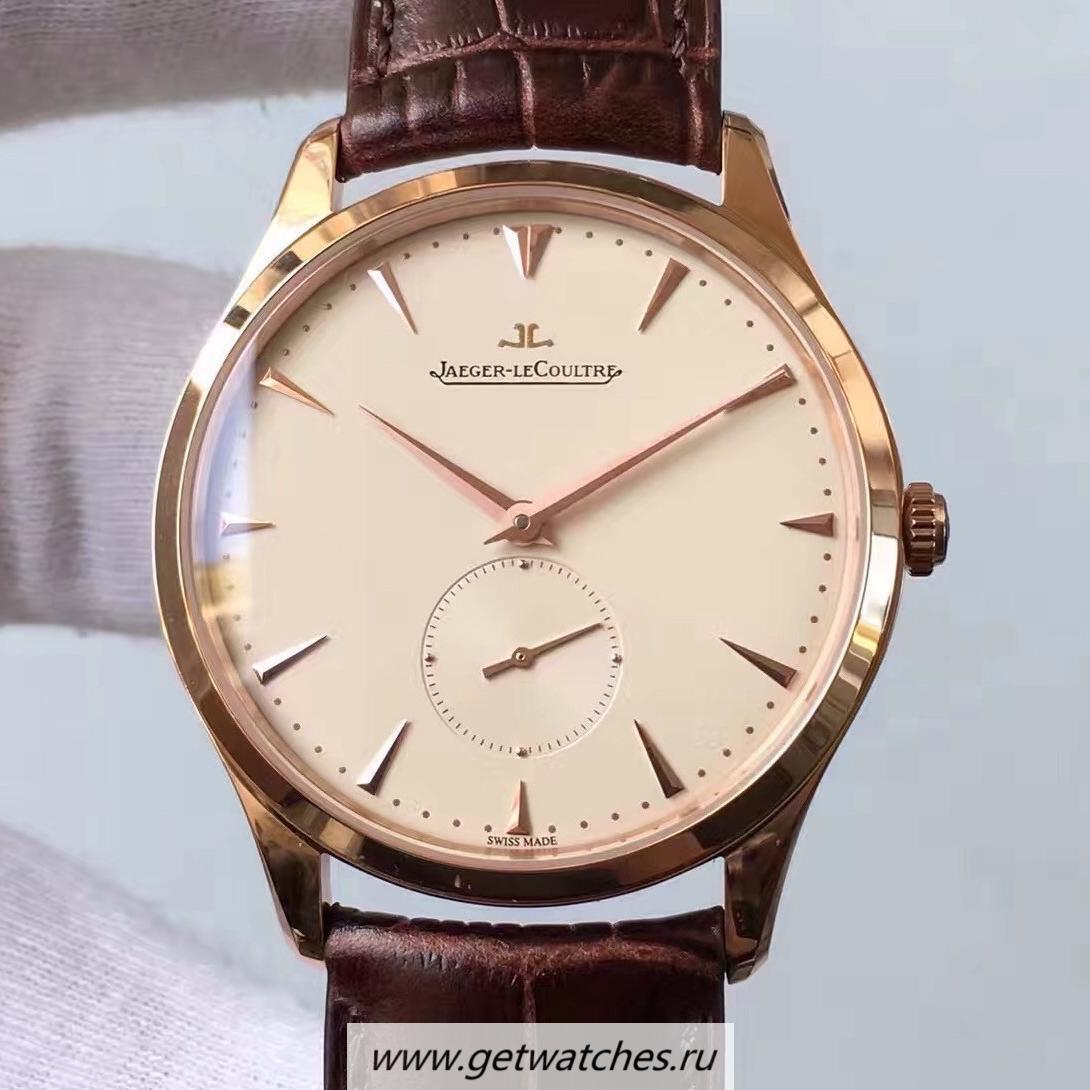 Copy Jaeger-LeCoultre Master Grande Ultra Thin Small Second 1352520 ZF Rose Gold Cream Dial Calibre 896