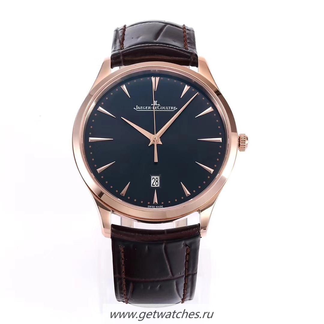 Replica Jaeger-LeCoultre Master Ultra Thin Date Q128255J ZF Rose Gold Black Dial JLC 899/1