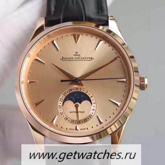 Replica Jaeger-LeCoultre Master Ultra Thin Moon Rose Gold Gold Dial JLC 925