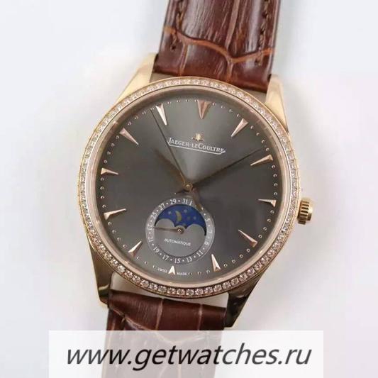 Copy Jaeger-LeCoultre Master Ultra Thin Moon Rose Gold Gray Dial JLC 925