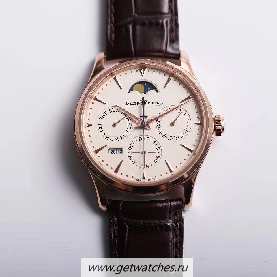 Replica Jaeger-LeCoultre Master Ultra Thin Perpetual Calendar V9F Rose Gold White Dial JLC 868