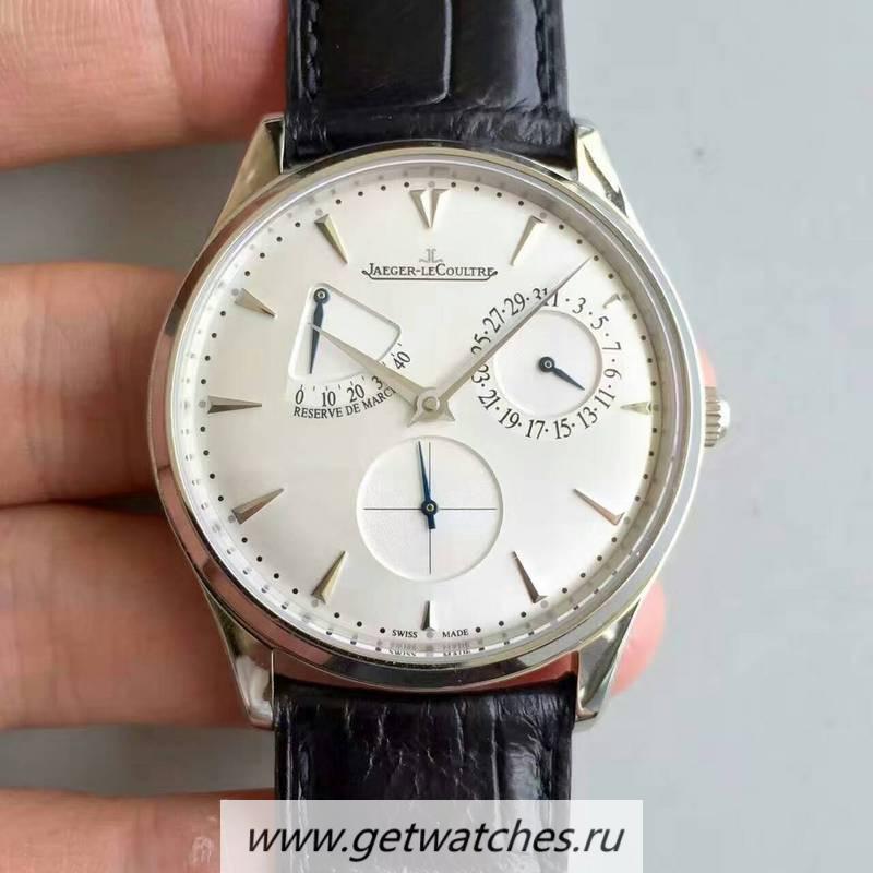 Copy Jaeger-LeCoultre Master Ultra Thin Reserve De Marche 1378420 Noob Factory SS White Dial Calibre 938