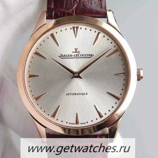 Fake Jaeger-LeCoultre Master Ultra Thin Rose Gold Silver Dial JLC 898C