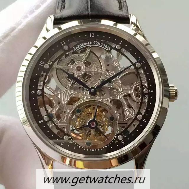 Replica Jaeger-LeCoultre Master Ultra Thin Tourbillon SS Black & Skeleton Dial Tourbillon