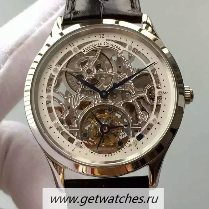 High Quality Jaeger-LeCoultre Master Ultra Thin Tourbillon SS White & Skeleton Dial Tourbillon