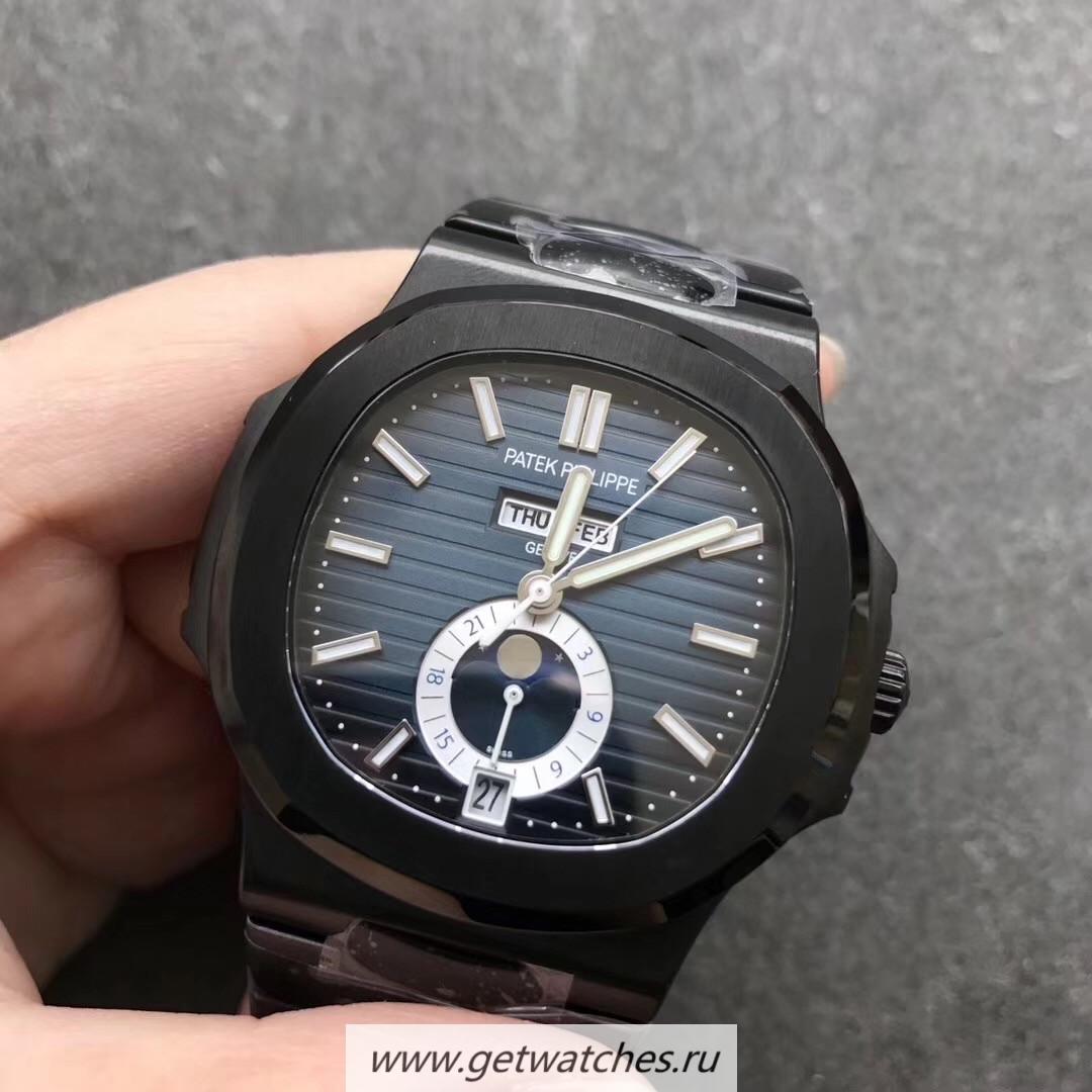 Shop Pat*k Phi1i*pe Nautilus Annual Calendar Moonphase 5726/1A Noob Factory Ceramic Blue Dial 324 S QA LU 24H/303