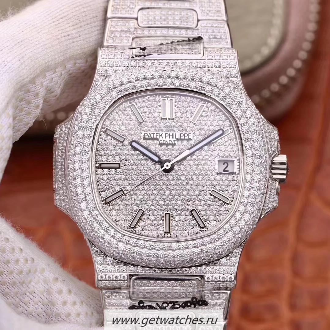 High Quality Pat*k Phi1i*pe Nautilus Jumbo 5719/10G-010 DMF SS & D1am0nds D1am0nd Dial 324SC