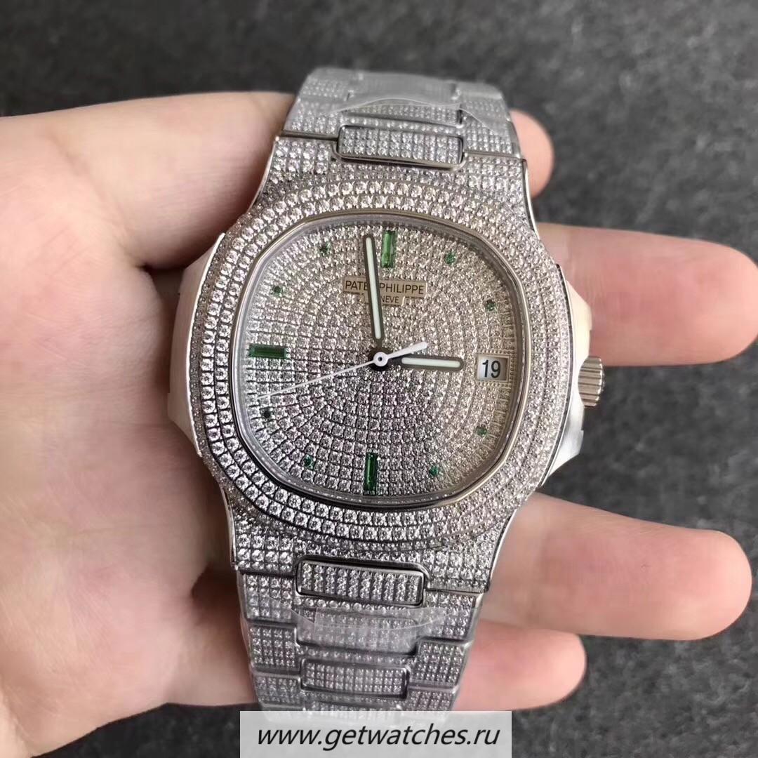 Replica Pat*k Phi1i*pe Nautilus Jumbo 5719/10G-010 KMF SS & D1am0nds D1am0nd Dial 324SC