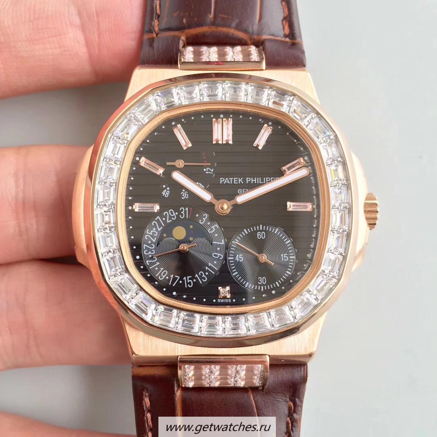 Best Price Pat*k Phi1i*pe Nautilus Moonphase 5712R-001 Noob Factory Rose Gold & D1am0nd Black Dial 240 PS IRM C LU