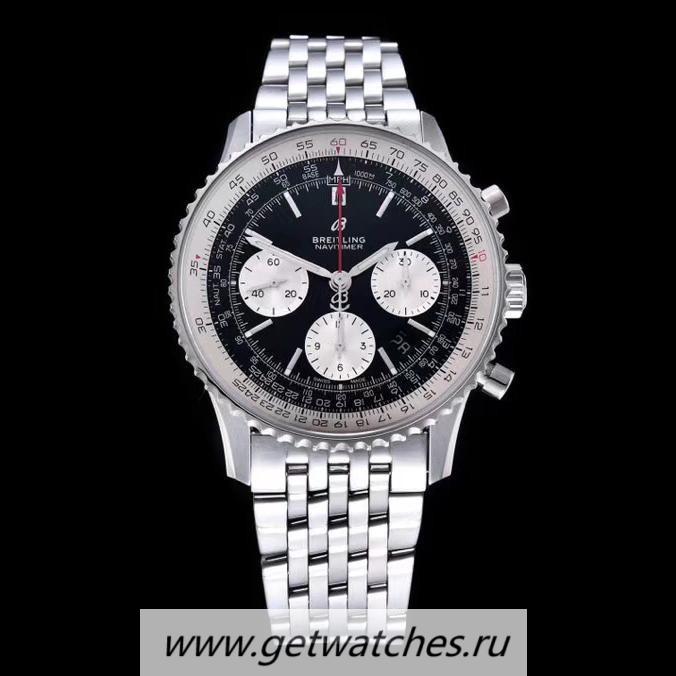 Perfect Replica Breitling Navitimer B01 GF SS Black Dial 7750