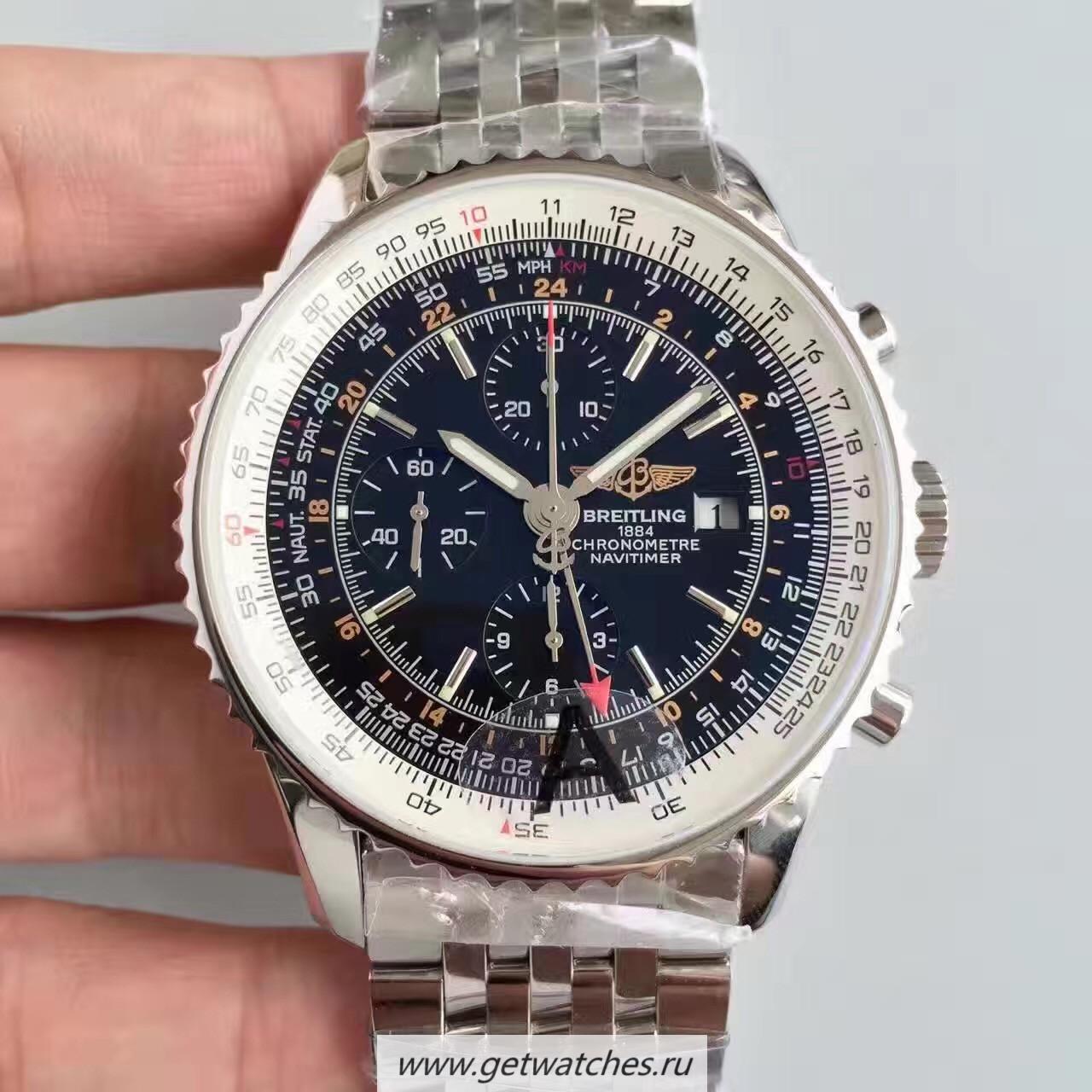 High Quality Breitling Navitimer World A2432212/B726-443A JF SS Black Dial 7750