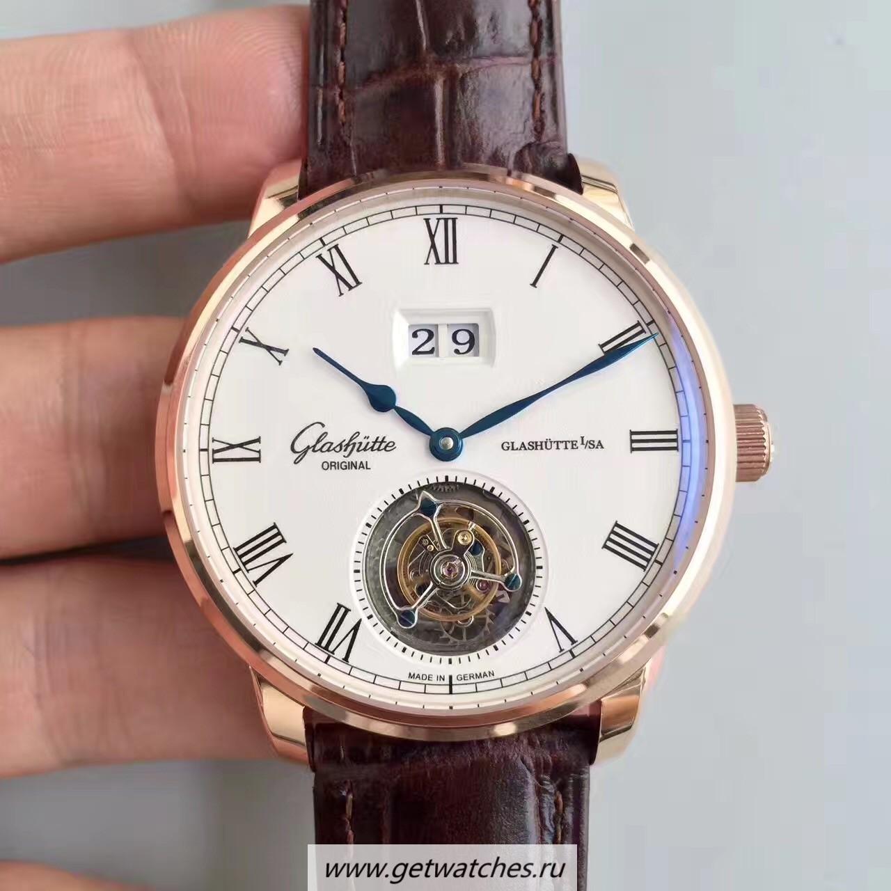 Perfect Replica Glashutte Original Senator Excellence Tourbillon 1-94-03-04-04-04 Noob Factory Rose Gold White Dial 94-03