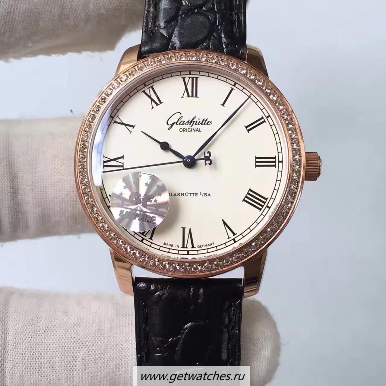 High Quality Glashutte Original Senator Excellence V4 1-39-52-01-01-04 GF Rose Gold & D1am0nds White Dial Caliber 39-52