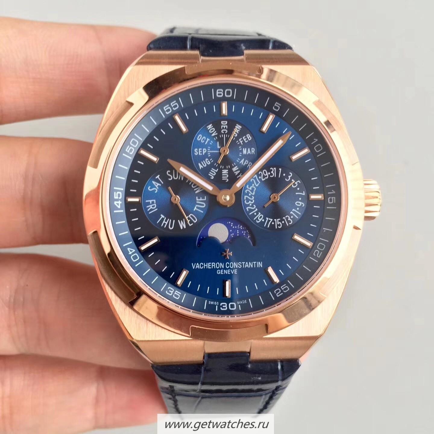 Best Price Vacheron C0nstan1n Overseas Ultra Thin Perpetual Calendar 4300V/120G-B102 BF Rose Gold Blue Dial 1120 QP