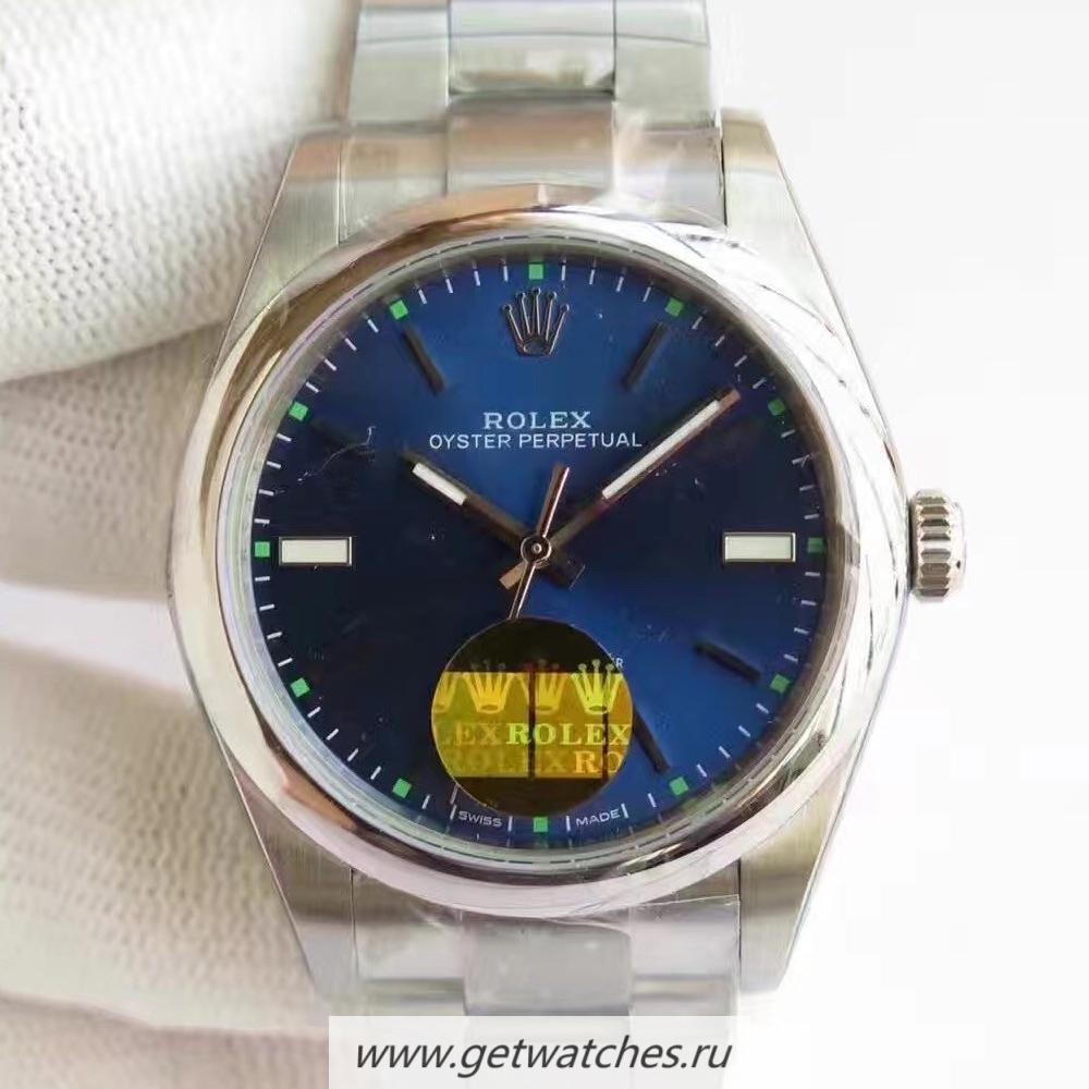 Replica R01ex Oyster Perpetual 39 114300 2018 UBF SS Blue Dial 2836