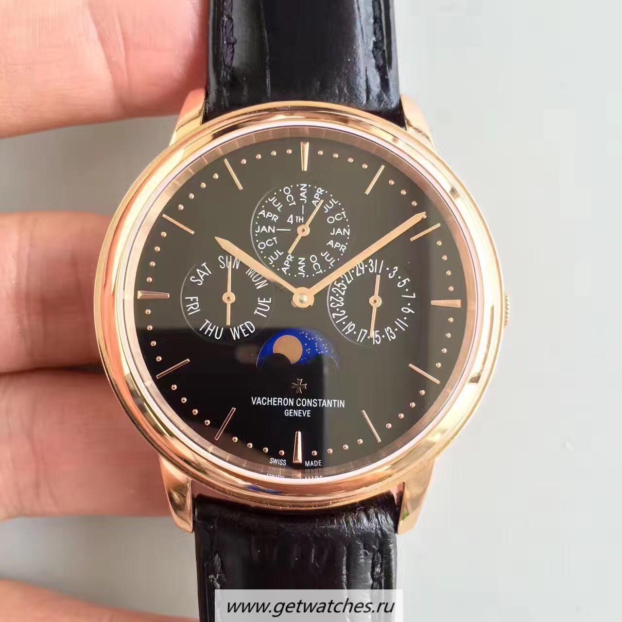 Best Price Vacheron C0nstan1n Patrimony Perpetual Calendar 43175/000R-B343 BF Rose Gold Black Dial 1120 QP