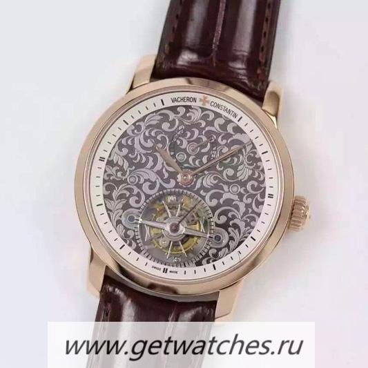 Fake Vacheron C0nstan1n Patrimony Tourbillon Rose Gold White Dial Tourbillon