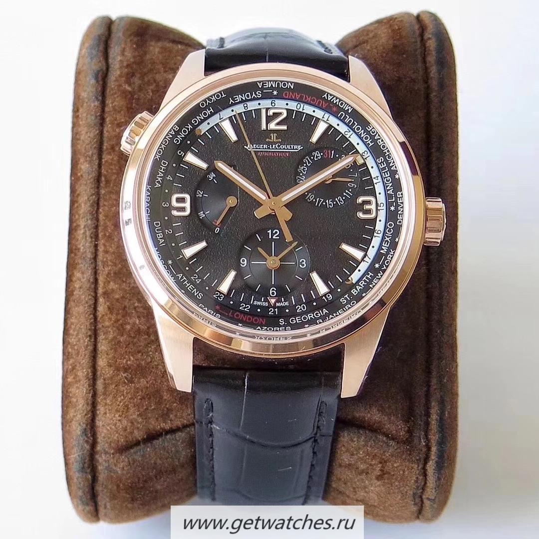 Perfect Replica Jaeger-LeCoultre Polaris Geographic ZF Rose Gold Black Dial 936