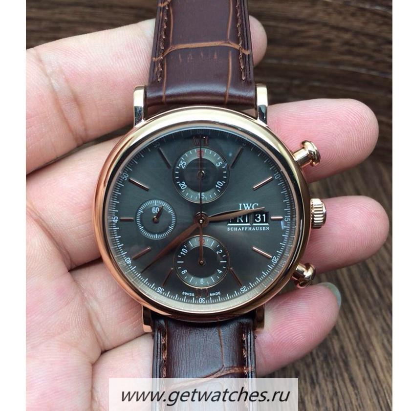 Replica IWC Portofino IWF 391021 Chrono Rose Gold Gray Dial 7750