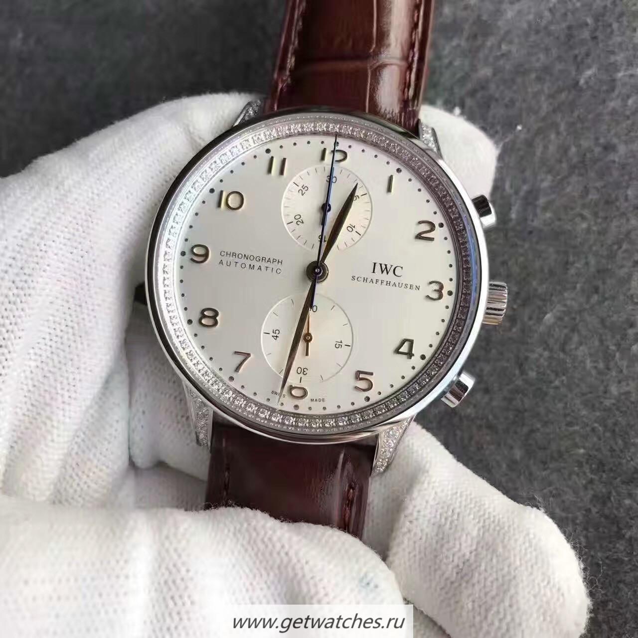 NEW Replica IWC Portugieser Chrono IW371445 ZF SS & D1am0nds White Dial 7750