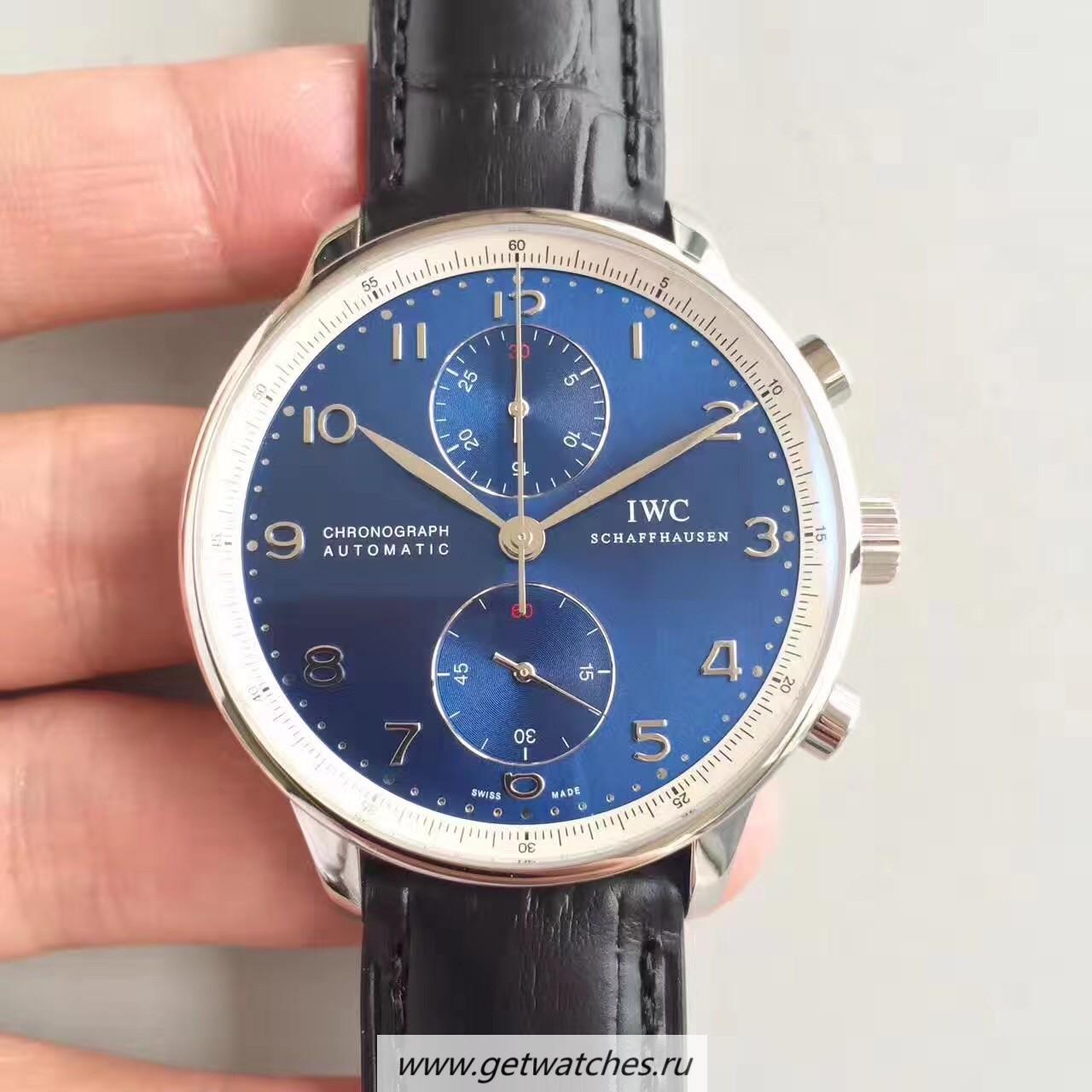 Best Price IWC Portugieser Chrono Laureus Sport for Good Foundation IW371432 ZF SS Blue Dial 7750